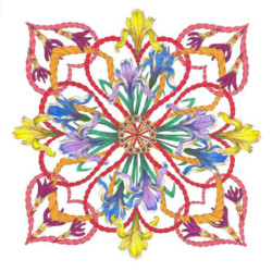 Celtic Hearts with Irises