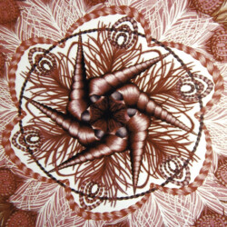 Crimson Tide (detail)<br>
Deborah K. Snider, Copyright 2000<br>
Acrylic Paint and Markers<br>
30 x 30 inches<br>
Private Collection Crimson Tide